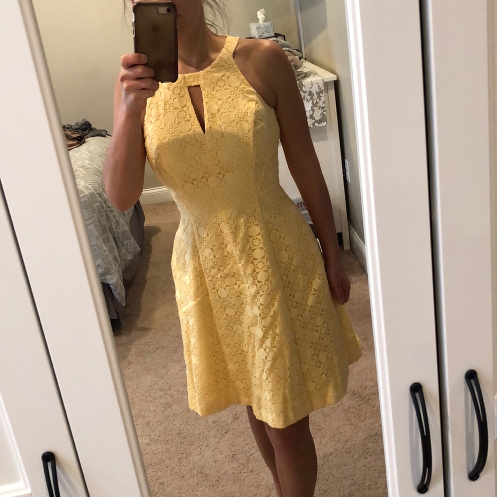WHBM Lace Halter A-Line Dress